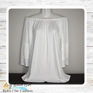 ** SALE 2/$20 ** Soft off Shoulder White Boho Top
